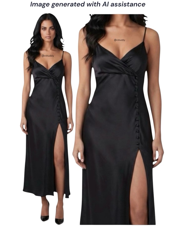 Zara Dresses & Skirts - Zara XS black satin maxi slip dress with slit